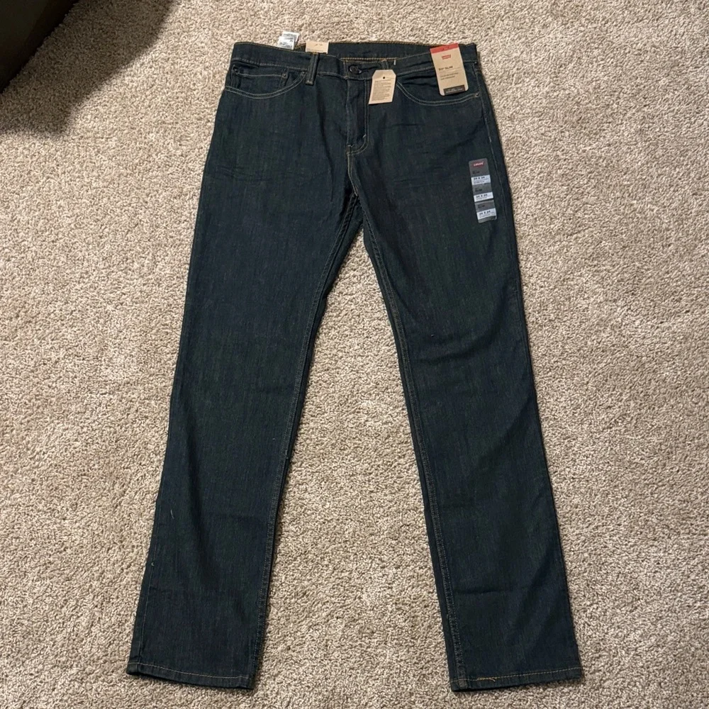 New 511 Slim Levi's Men's Dark Indigo Straight Jeans 34 x 34